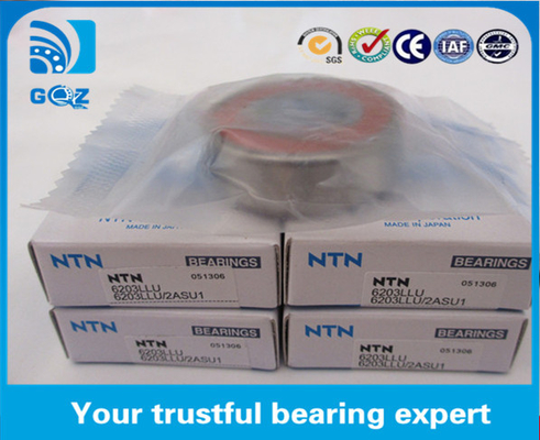 ISO มุมสัมผัสแรงผลักดันลูกกลม 6203LLU NTN ความหนา 12mm