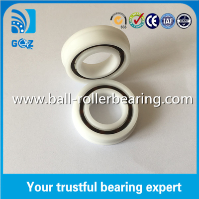 F6005 POM พลาสติก Flange กล่องลึก โครเมมิก ลูกหมุน 25 * 47 * 12 มม