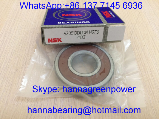 NSK 6305DDUCM / 6305DDUC3 แหล่งบรรทุกลูกกลองลึกที่มีรัดยาง 25x62x17 มม.