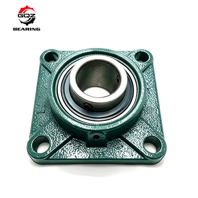 LEF208 2F Square 4-Bolt Flange Bearing Unit, Eccentric Collar Lock, Double 2F Flinger-Rubber Anti-Mud Seals