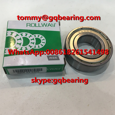 Gcr15 วัสดุเหล็ก ROLLWAY 6205ZZ EMQ โลหะโลหะที่ป้องกันกล่องลึก