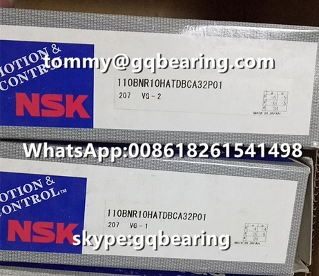 วัสดุเซรามิก ลูก NSK 110BNR10HATDBCA32P01 ความละเอียดสูงสุดแรงผลักมุมสัมผัสลูกกลอง