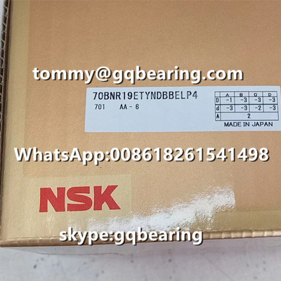 Gcr15 วัสดุเหล็ก ลูก 18 องศา มุมสัมผัส NSK 70BNR19ETYNDBBELP4 กระตุ้นมุมสัมผัสลูกหลอด