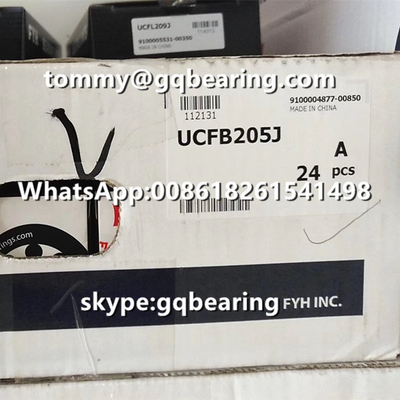 วัสดุเหล็กเหล็ก FYH UCFB205J 3-bolt Flanged Pillow Block Ball Bearing UCFB205 วัสดุเหล็กเหล็กเหล็กเหล็ก FYH UCFB205