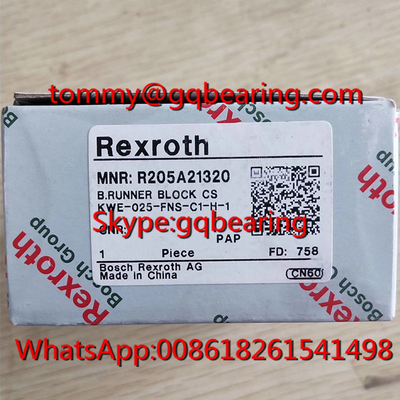 วัสดุเหล็กคาร์บอน Rexroth R205A22320 รันเนอร์บล็อก R205A22320 FNS KWE-025-FNS-C2-H-1 บล็อกเส้น