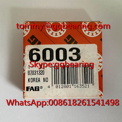สแตนเลส Gcr15 ผลิตจากเกาหลี ทําแบบเปิด FAG 6003 กล่องกล่องลึก