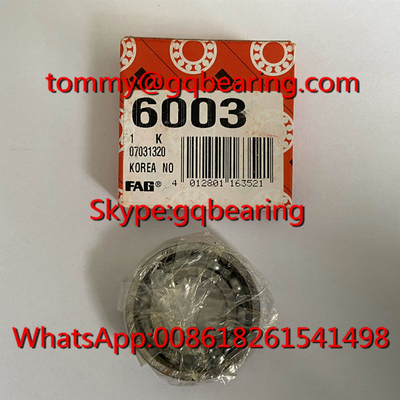 สแตนเลส Gcr15 ผลิตจากเกาหลี ทําแบบเปิด FAG 6003 กล่องกล่องลึก