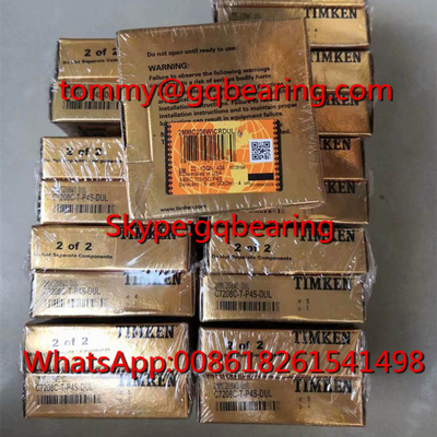 TIMKEN B7208C-T-P4S-DUL ความละเอียดสูงสุดมุมสัมผัสลูกกลมสอย 40x80x18mm มุมสัมผัส 15 องศา